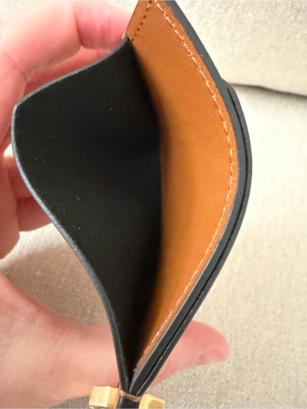 All Saints Hex Leather Card Holder - Sepia Brown - Picture 5 of 12